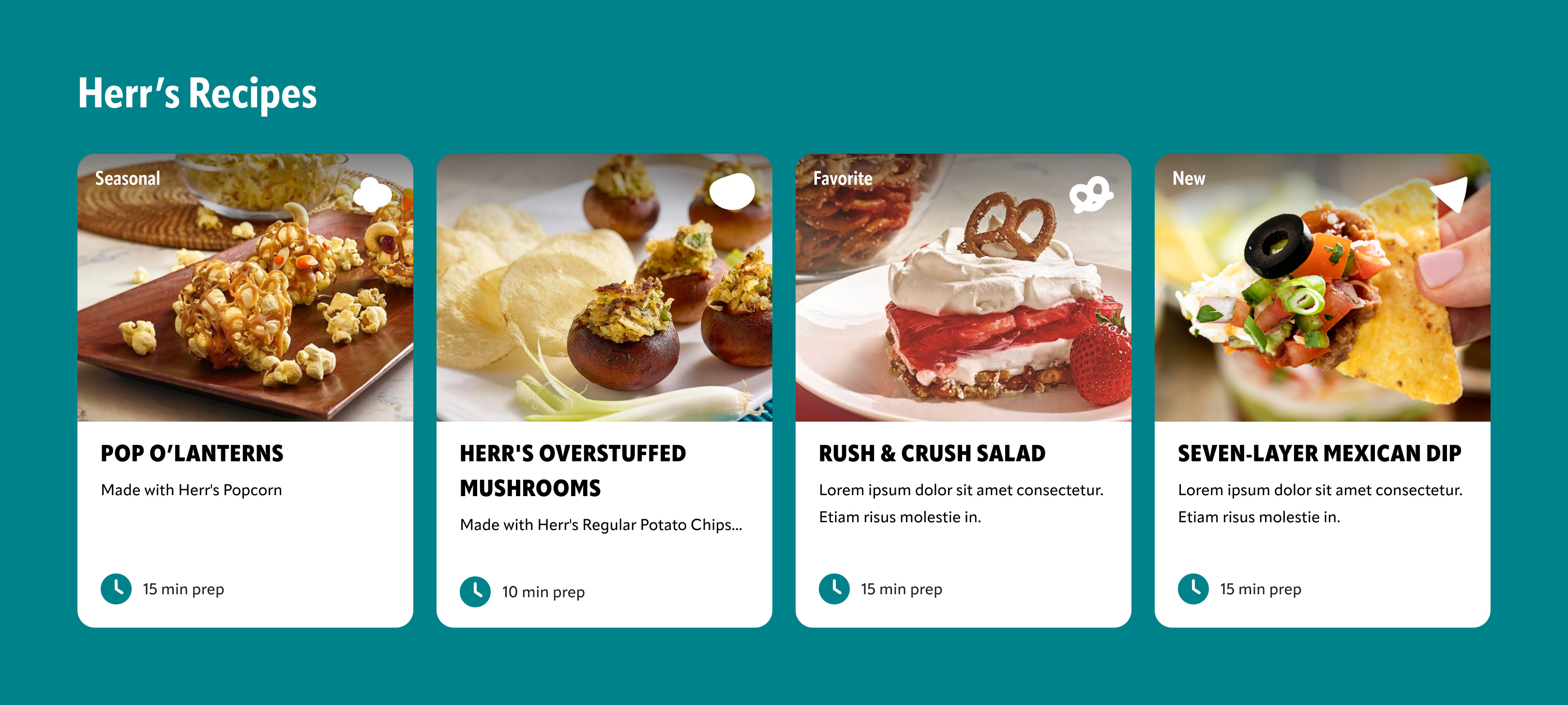 Recipe Cards - Teal Background