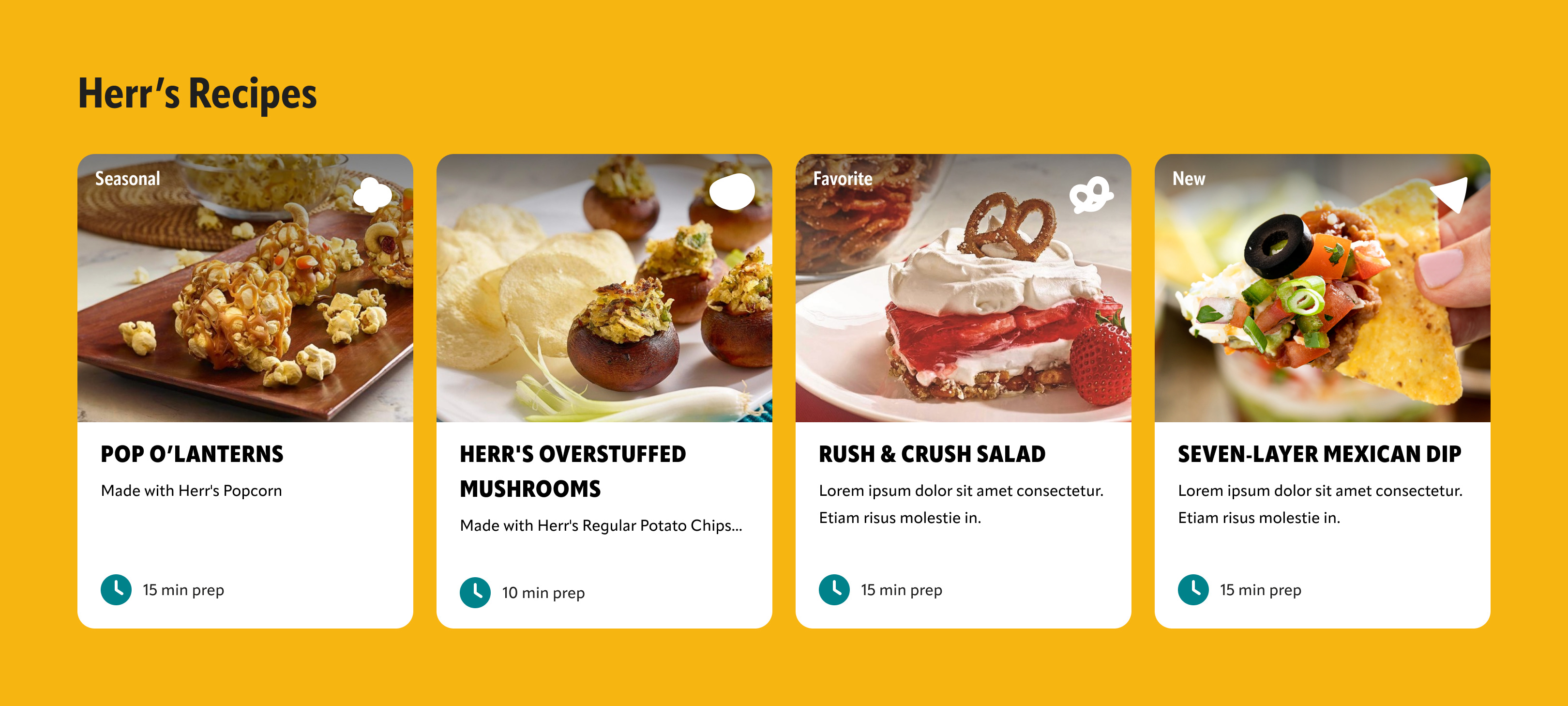 Recipe Cards - Yellow Background